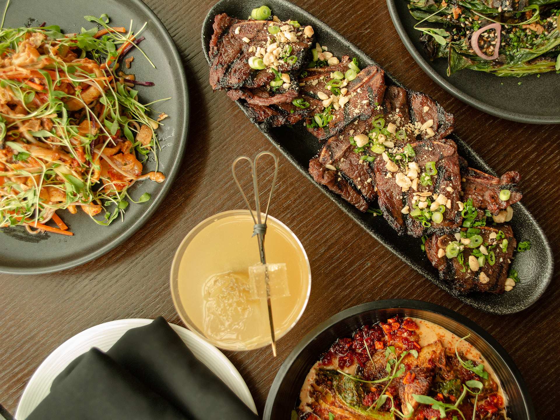 Valerie | Steak and kimchi noodle salad at Valerie in Hotel X Toronto