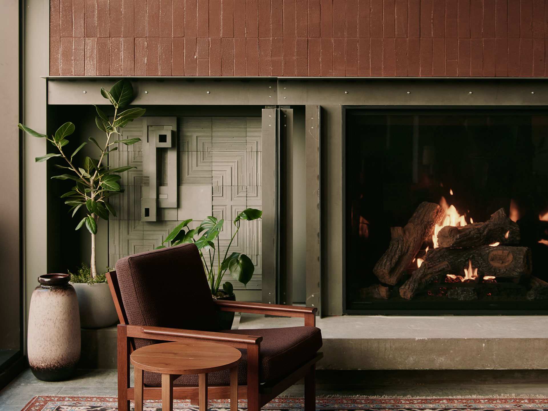 Romantic restaurants in Toronto | A cozy spot by the fire at Evangeline