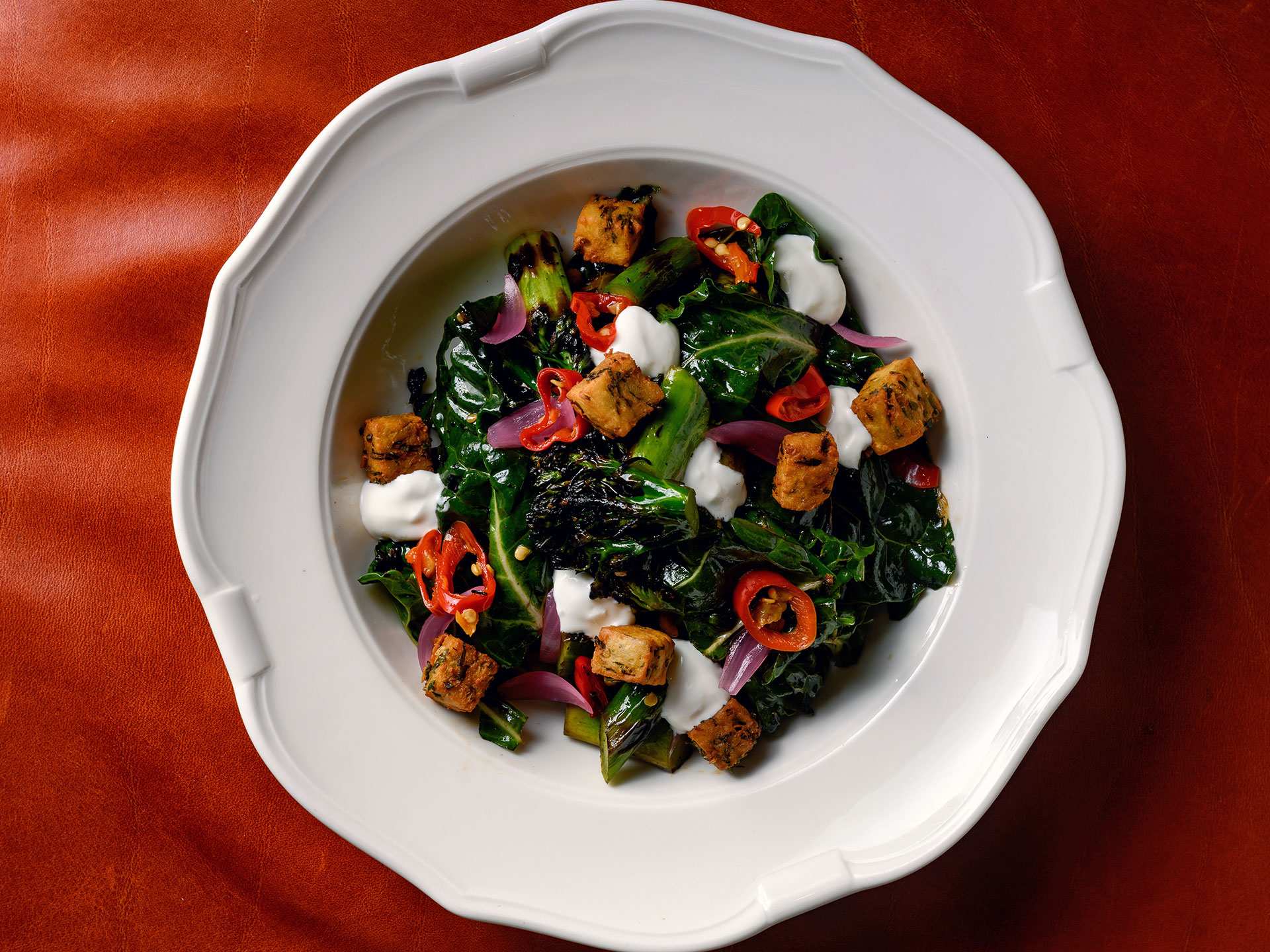 Romantic restaurants in Toronto | Grilled broccolini at Parquet