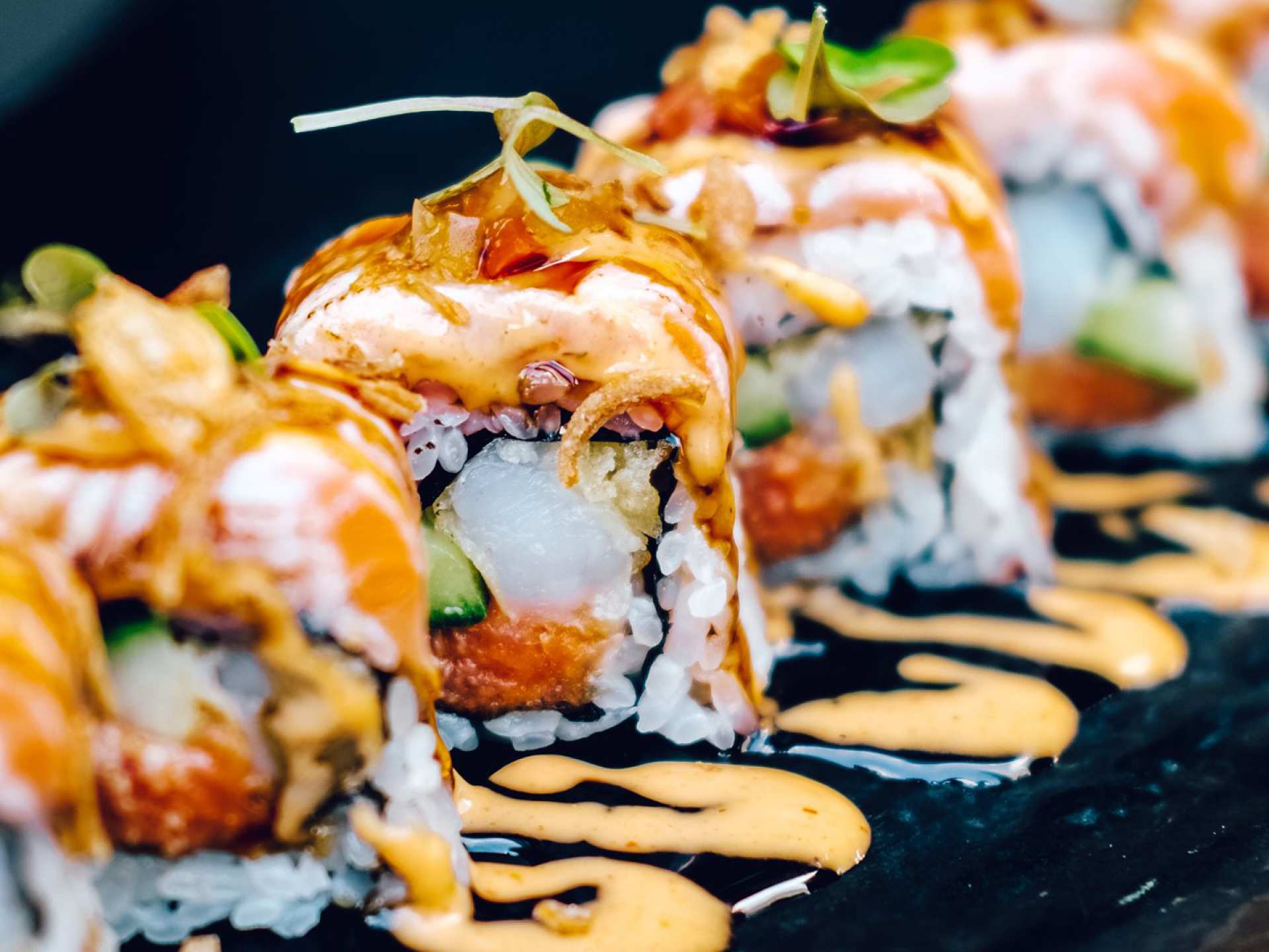 Best restaurants Toronto | A closeup of a maki roll at Akira Back