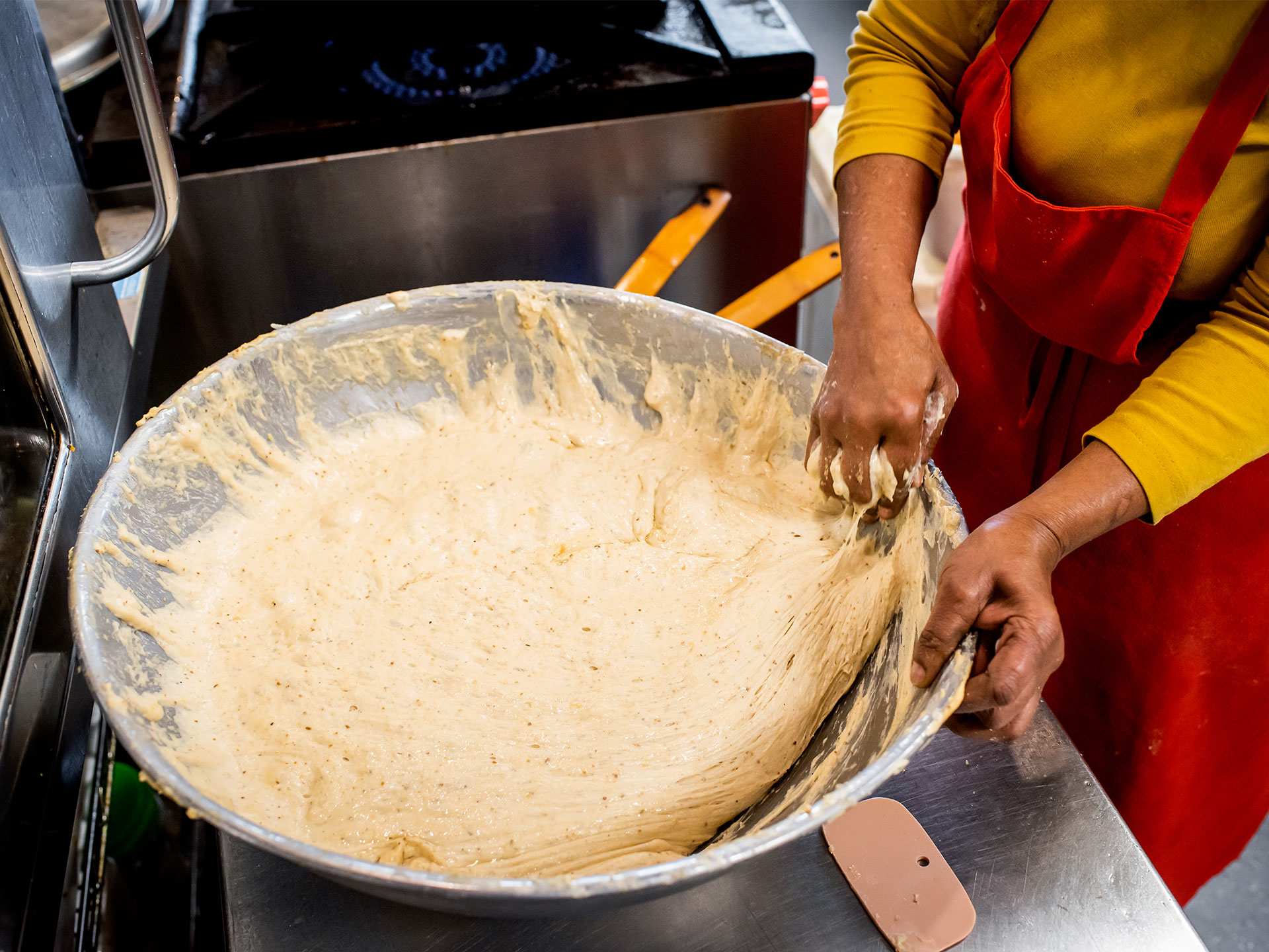 Best Scarborough restaurants | Making pholourie at Mona's Roti