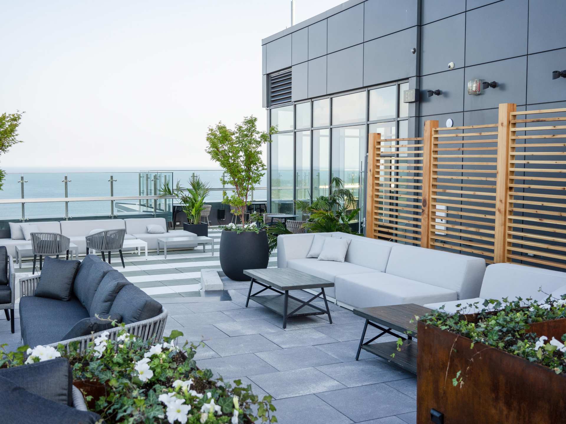 Best patios Toronto | Seating on Valerie's rooftop patio at Hotel X