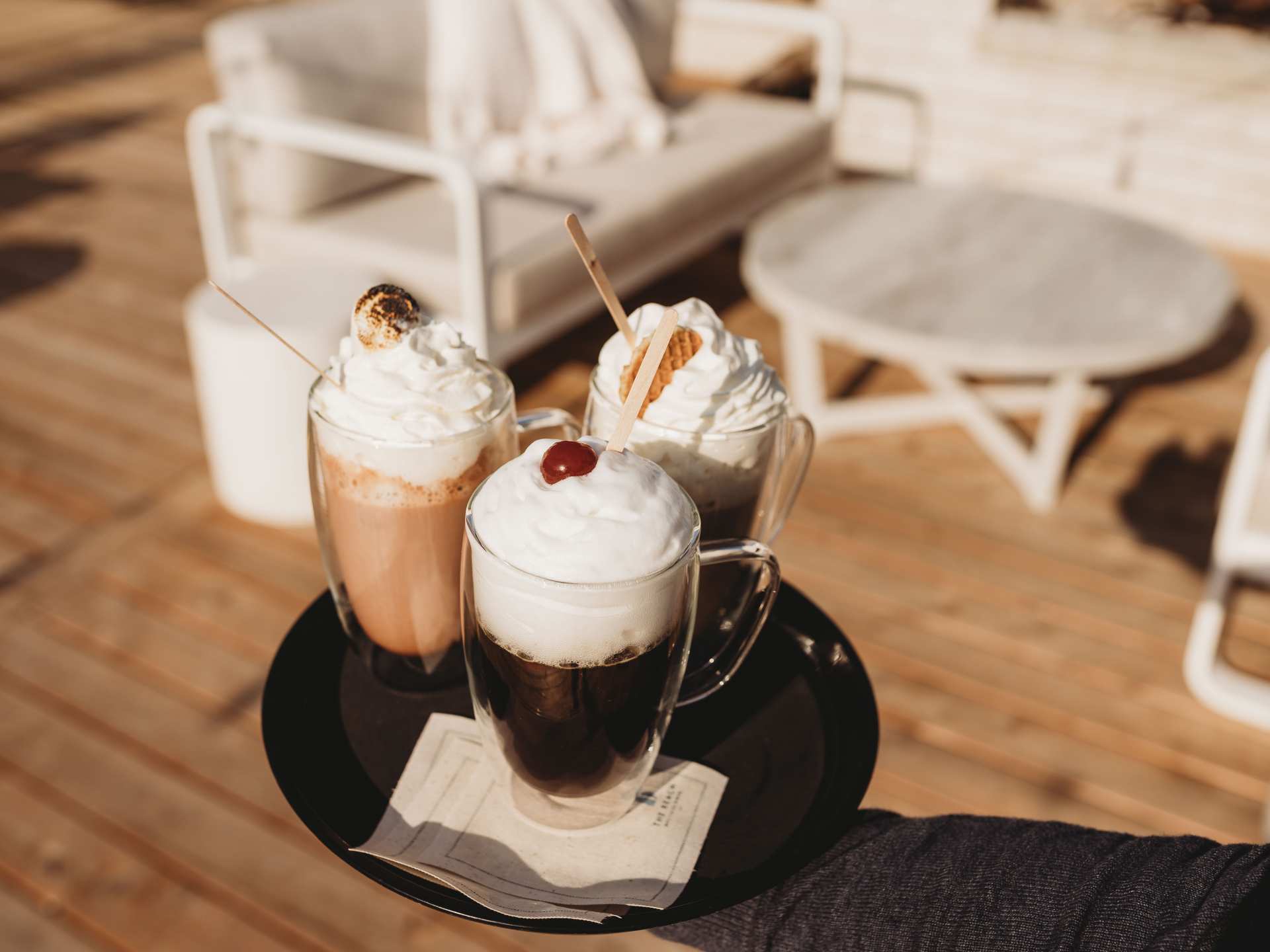 Lattes and hot chocolate at The Beach Motel, Southampton, Ontario