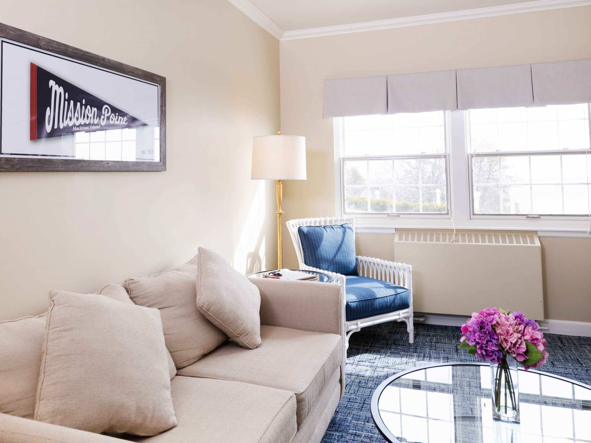 Mission Point resort | The living room at Mission Point resort on Mackinac Island
