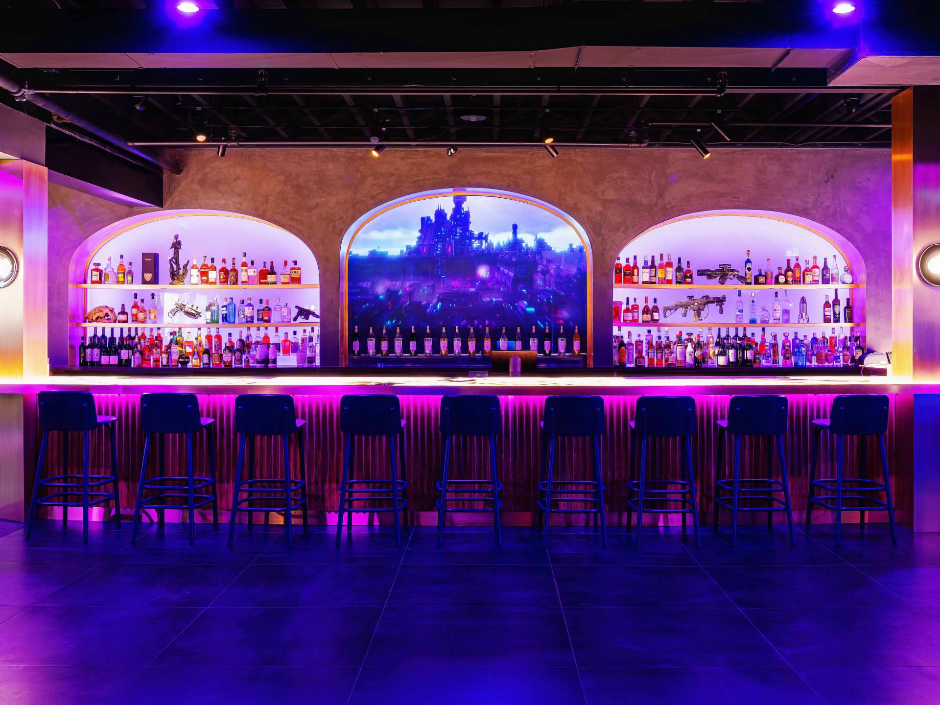 Best cocktail bars in Toronto | The glowing pink bar inside Offworld