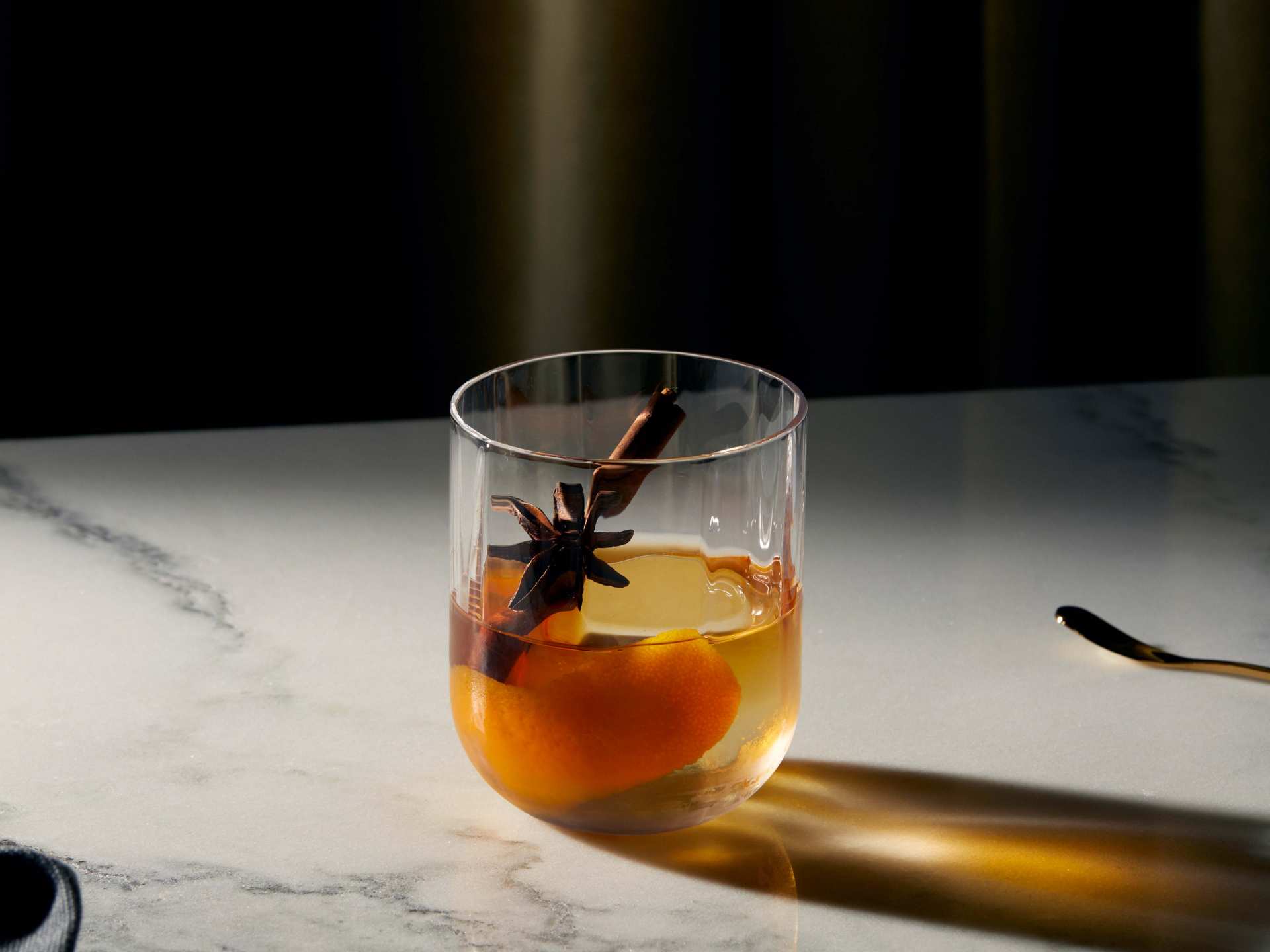 The Wise Chai New Fashioned cocktail with The Wiseman Kentucky Bourbon The Wise Chai New Fashioned cocktail with The Wiseman Kentucky Bourbon