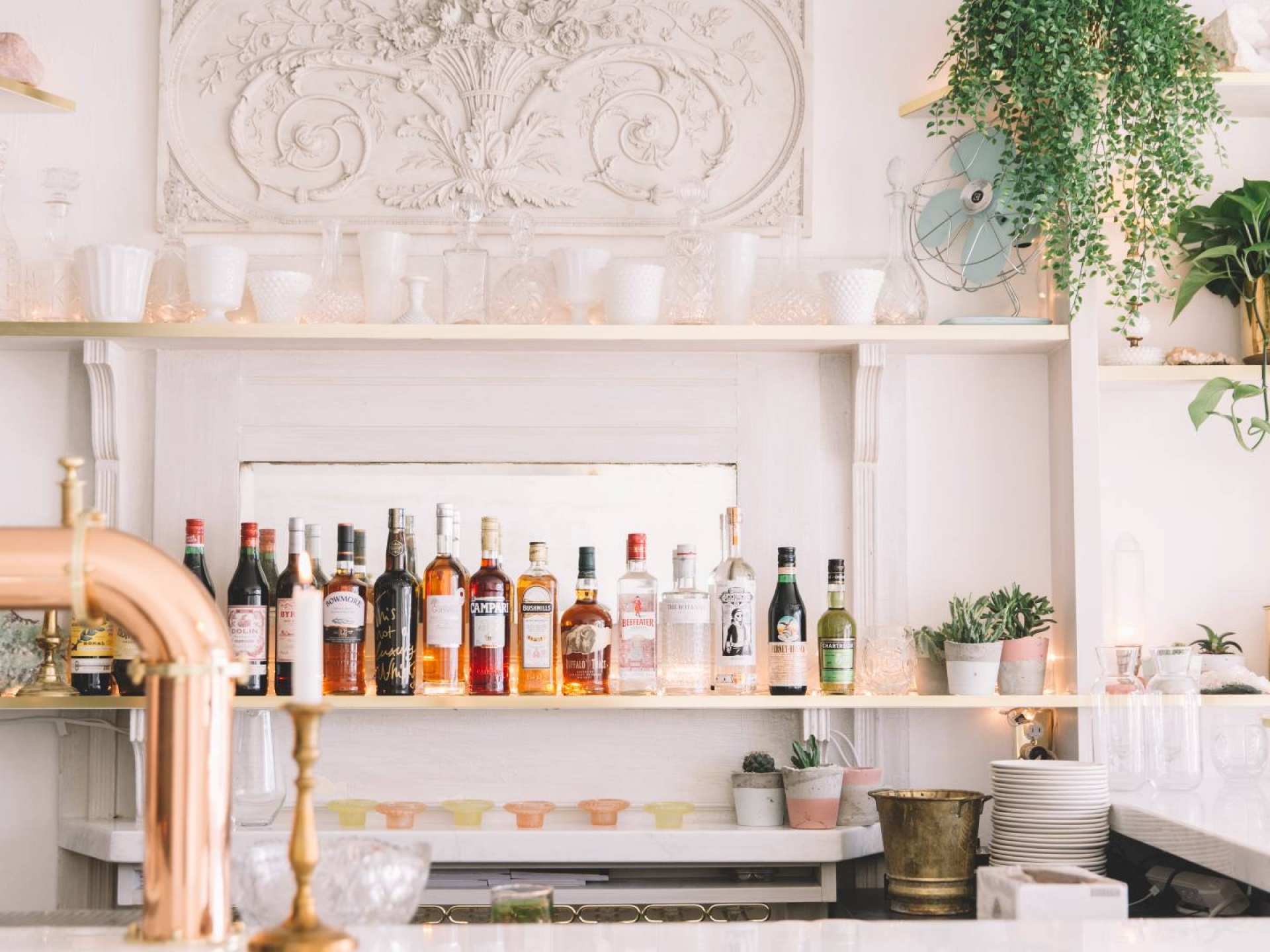 Best wine bars Toronto | The bar shelf at Grey Gardens