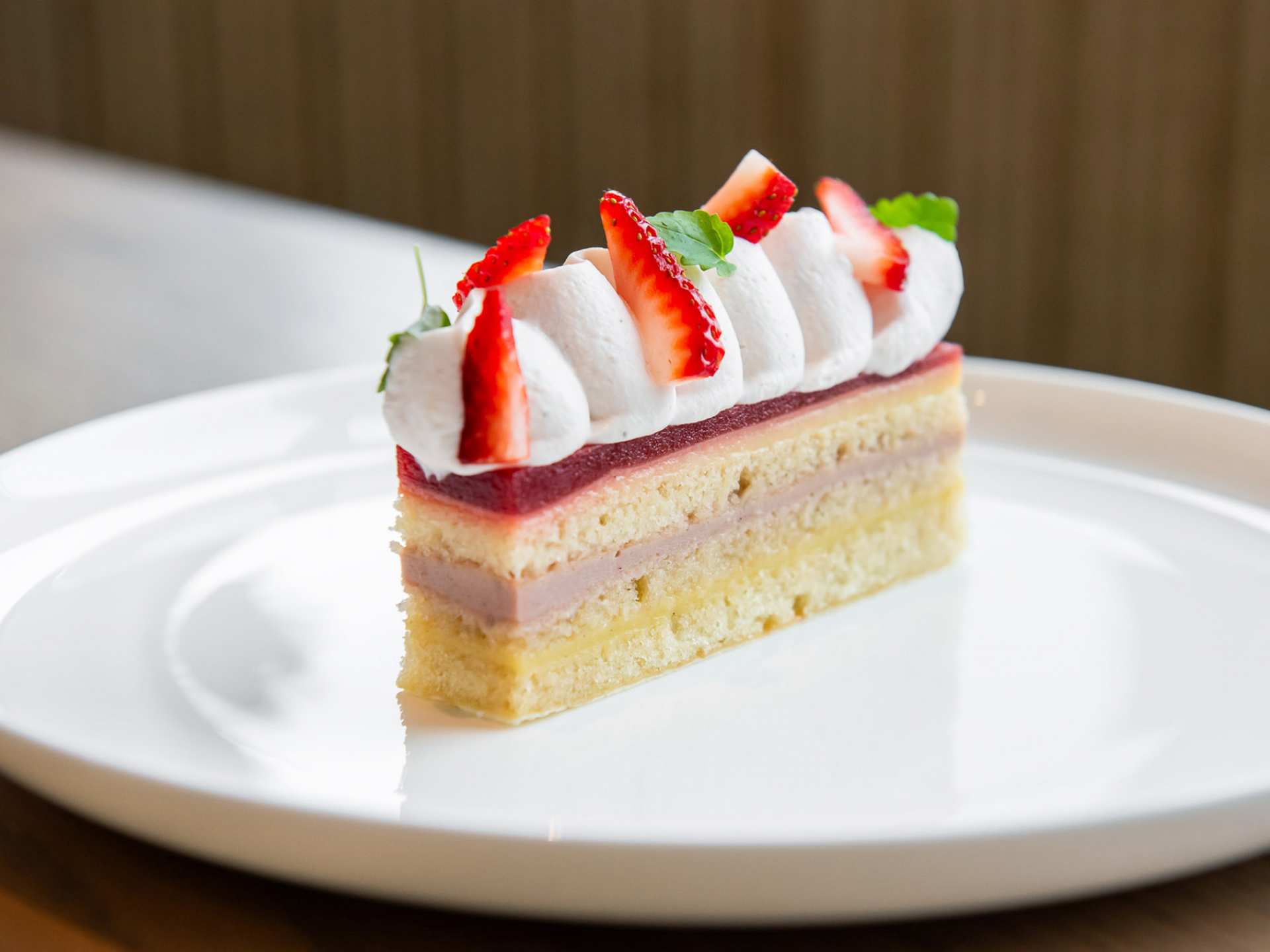Best new restaurants Toronto | A small stacked cake at The Dorset
