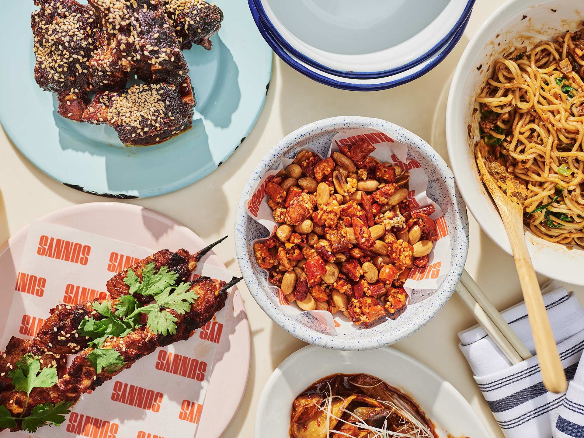 The best patios in Toronto | Assorted dishes on the patio at Sunnys Chinese in Kensington