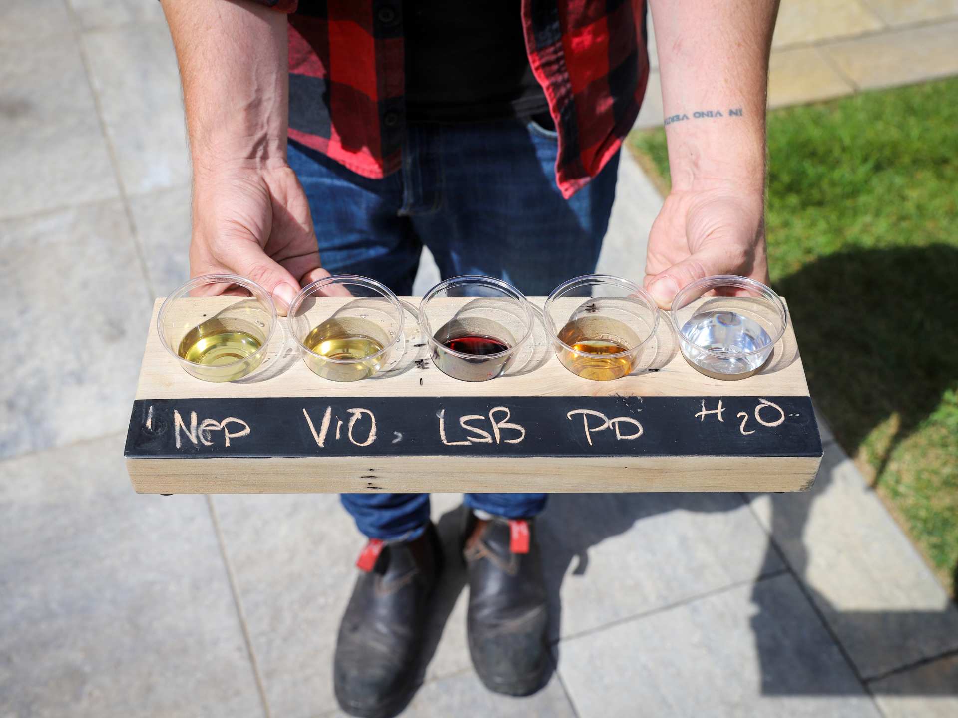 Best wineries in Beamsville | A flight of wine at Rosewood Estates Winery