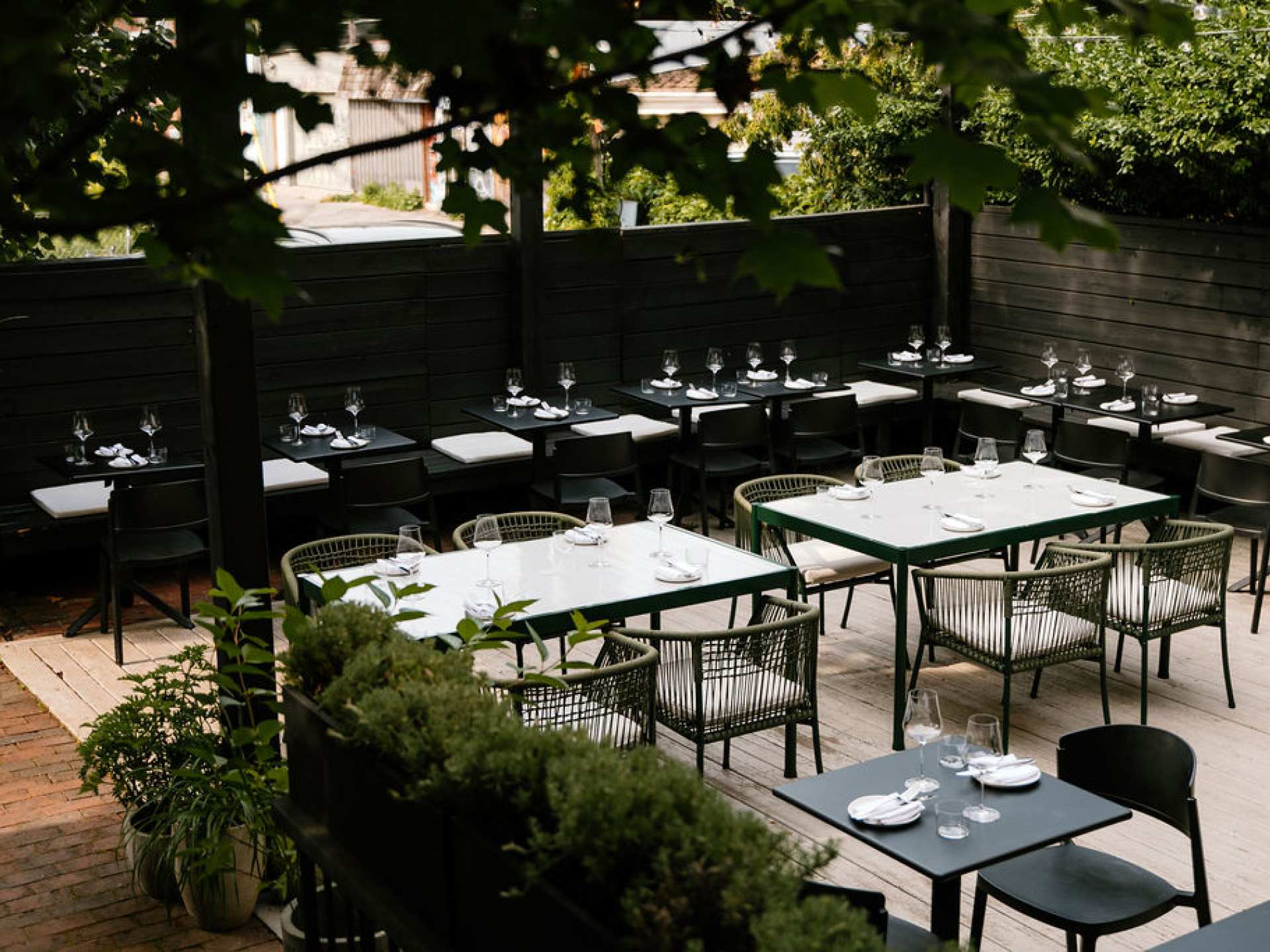 The patio at Henry's restaurant Toronto