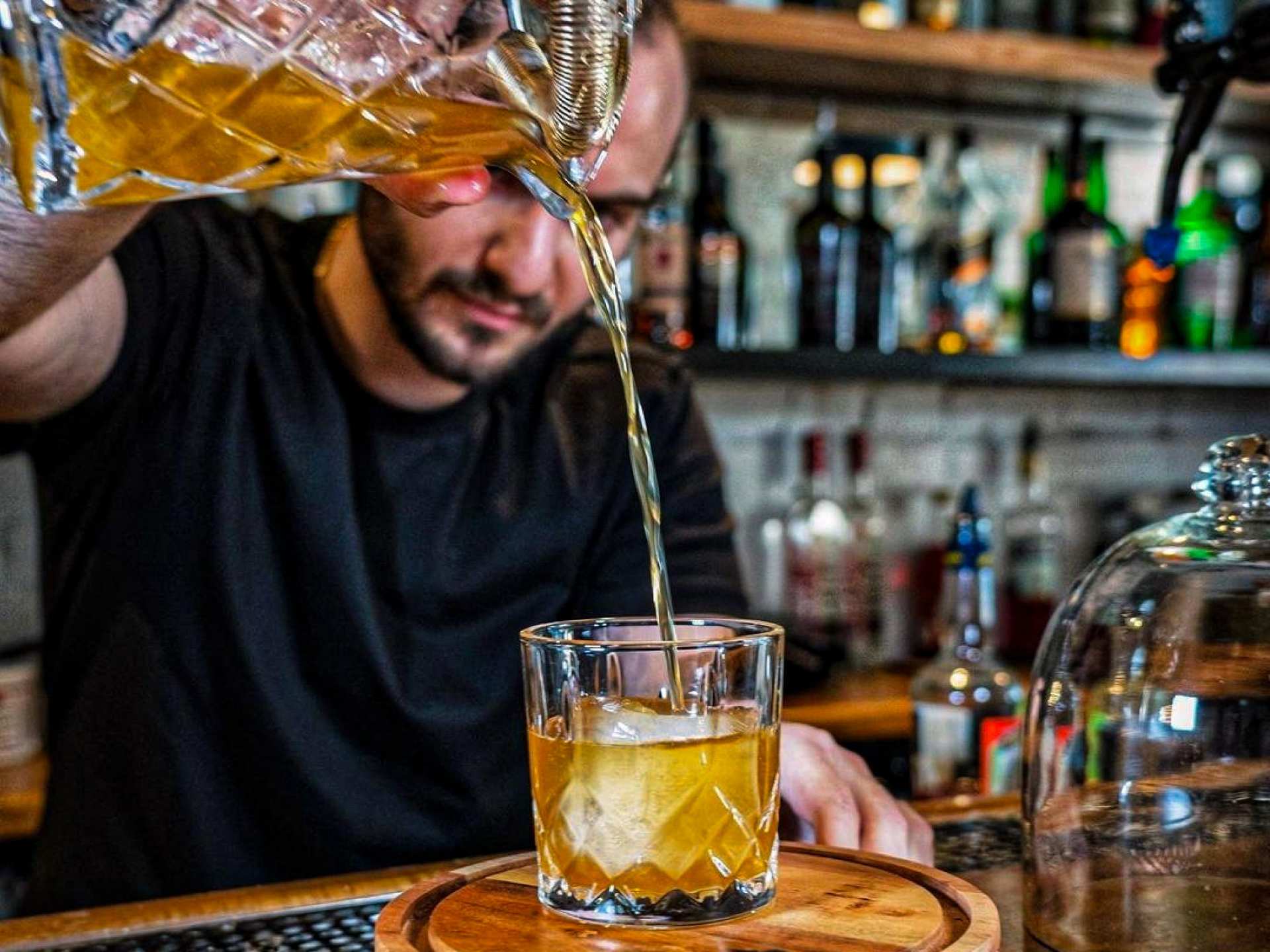 Summerlicious Toronto | Pouring an Old Toronto cocktail at Nuna in Parkdale, Toronto