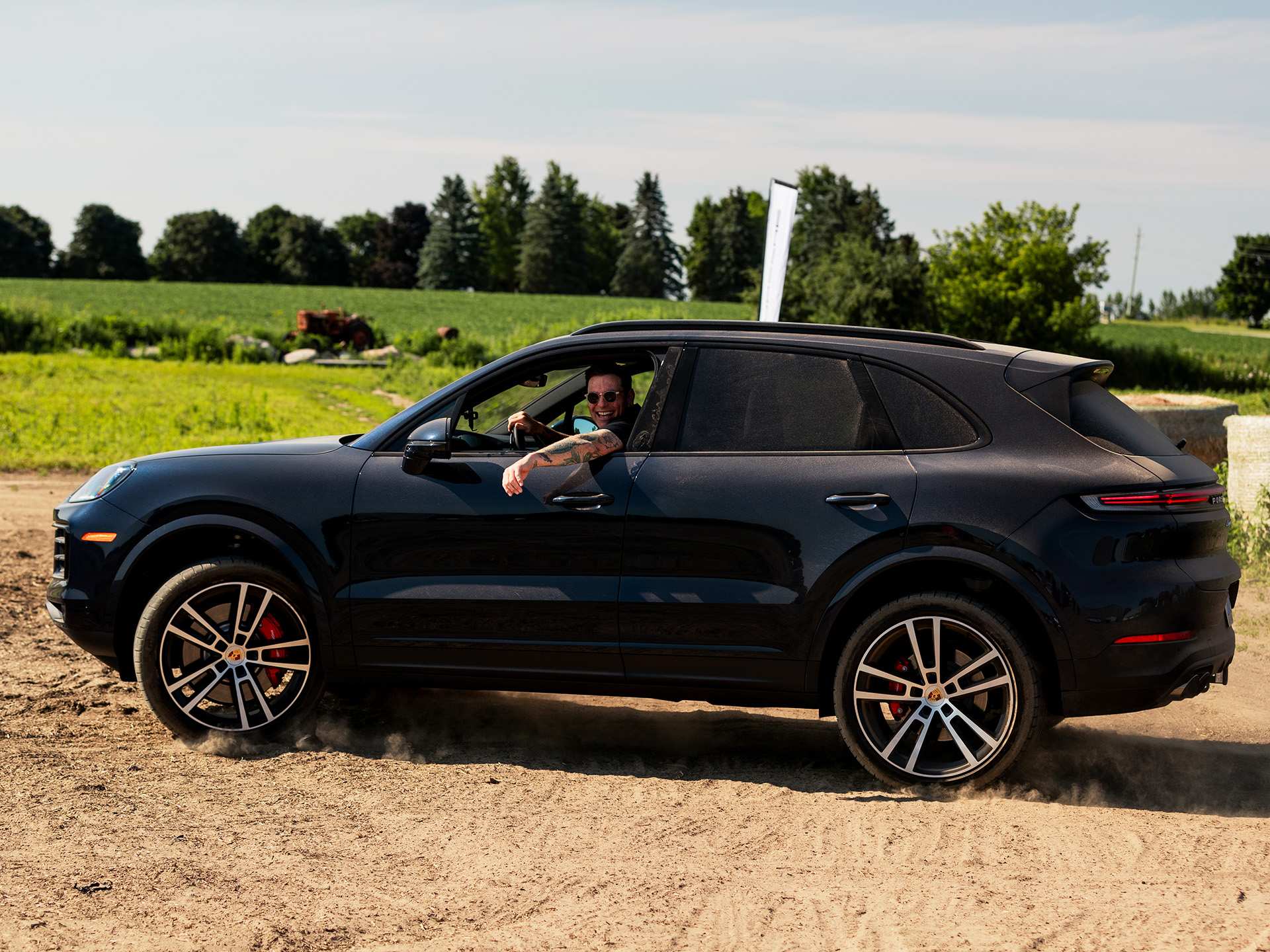 Chef Chuck Hughes in a Porsche Cayenne Chef Chuck Hughes in a Porsche Cayenne