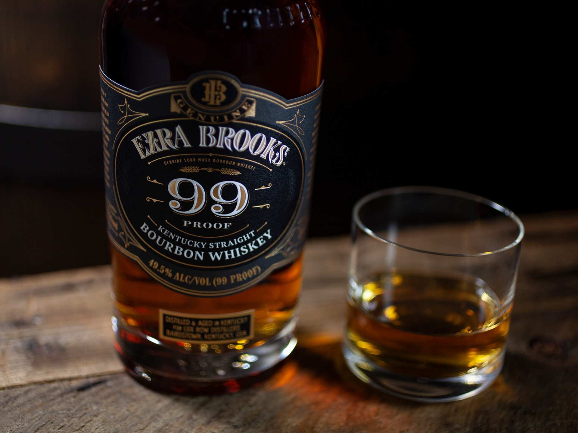 A glass of Ezra Brooks 99 A glass of Ezra Brooks 99