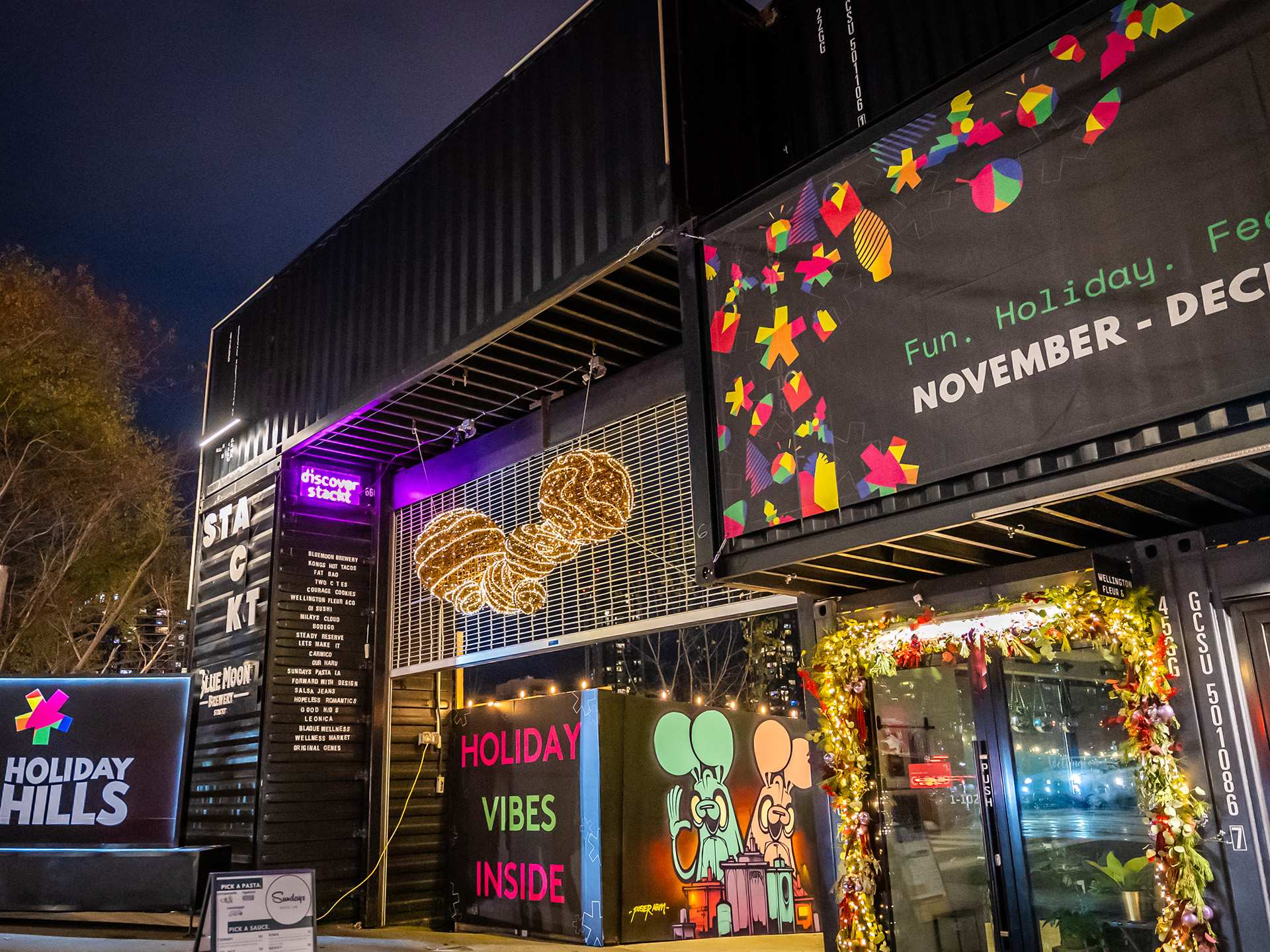 Christmas bars and markets in Toronto | Outside Stackt Market's Holiday Hills
