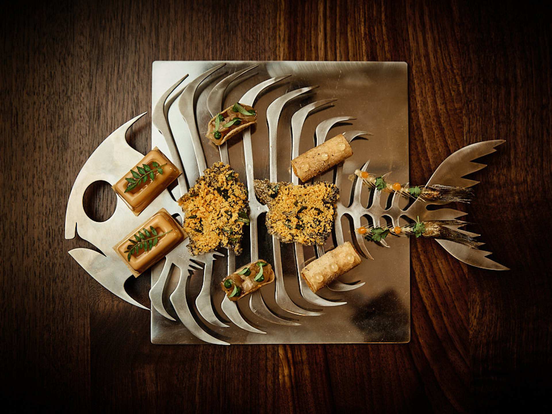 Best new restaurants Toronto | Overhead of a fish dish at Akin restaurant in Toronto