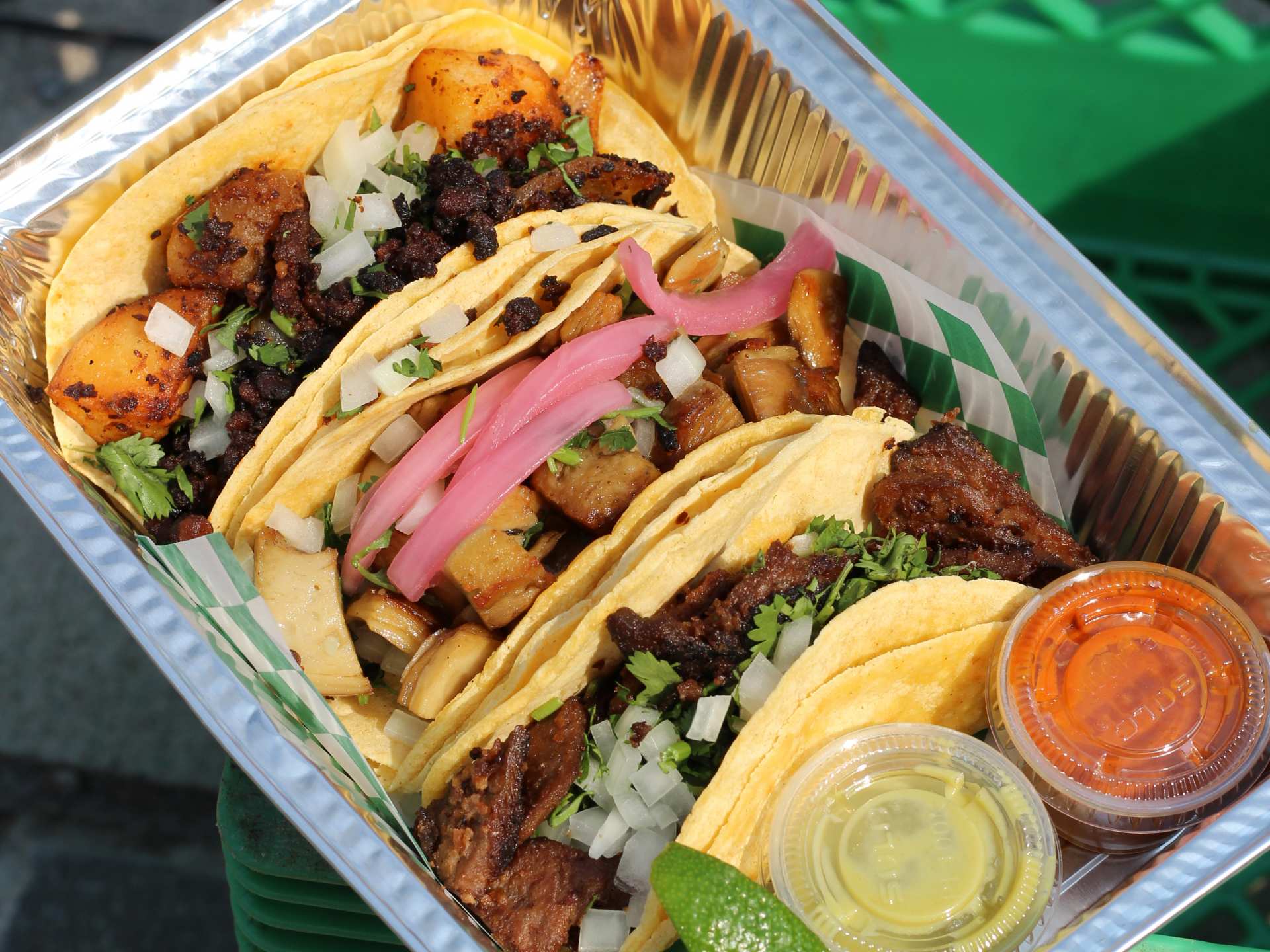 Best vegan restaurants Toronto | Taqueria Vegana tacos stuffed with vegan proteins