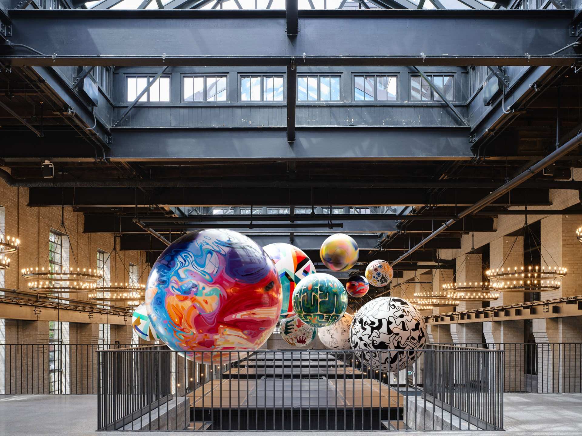 Best new restaurants Toronto | Hanging spheres inside Waterworks Food Hall