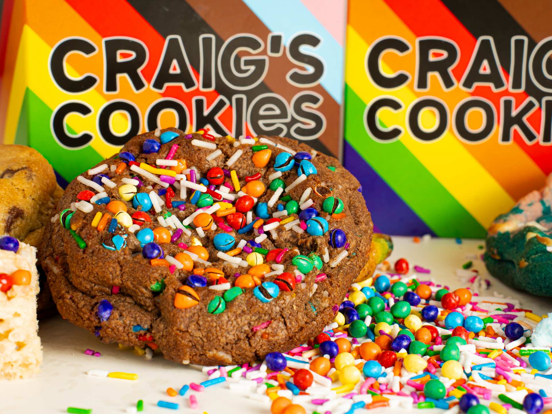 Queer owned Toronto businesses | A Pride Brownie from Craig's Cookies