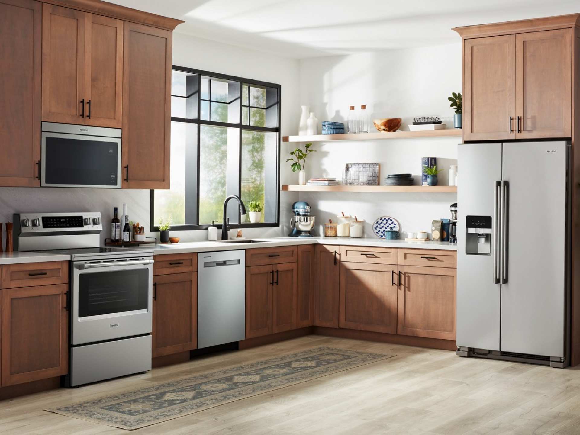 A kitchen with Maytag appliances A kitchen with Maytag appliances