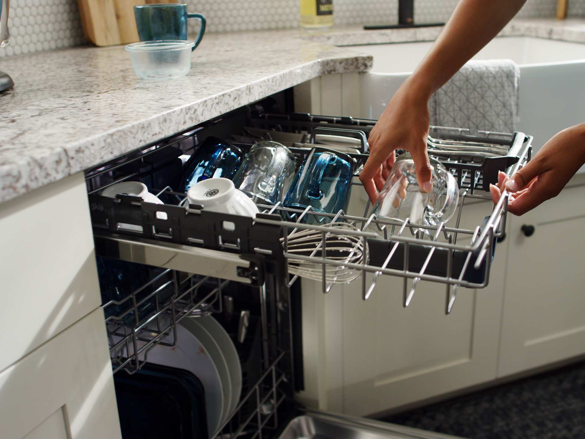 Loading Maytag's Top Control Dishwasher with Dual Power Filtration Loading Maytag's Top Control Dishwasher with Dual Power Filtration