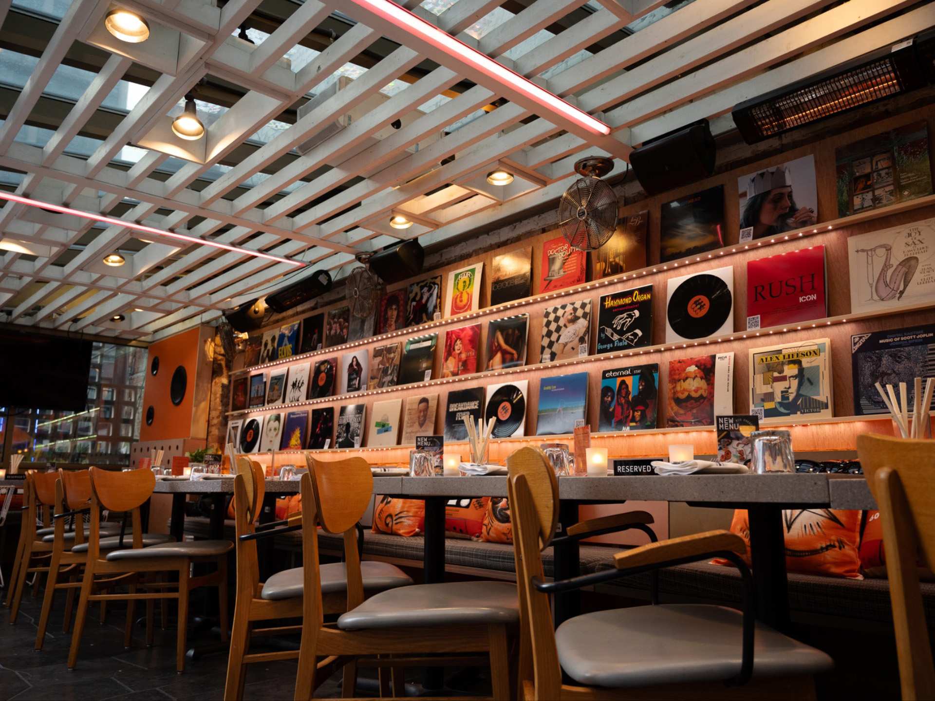 Best patios Toronto | The vinyl records inside The Sky Yard