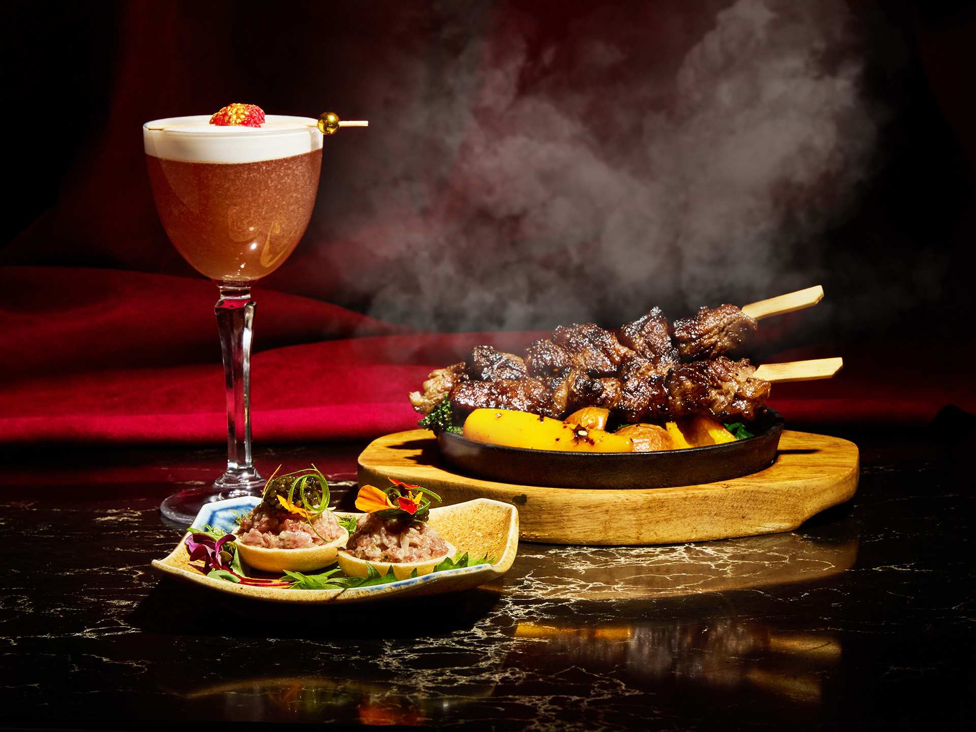 Cocktails and food at Minami for TIFF