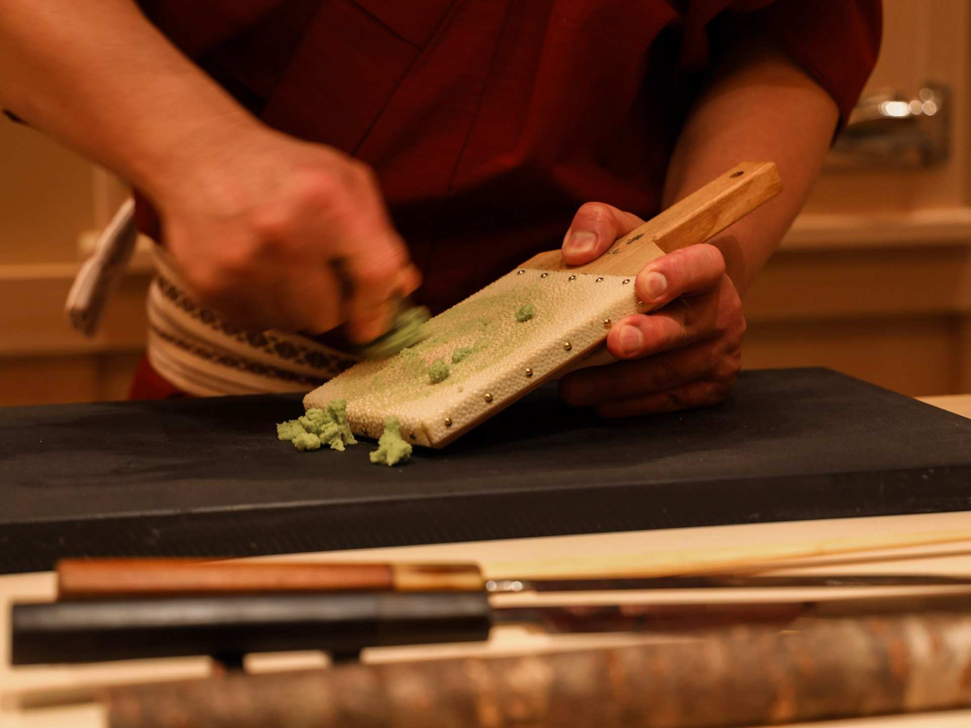 Best restaurants Toronto | Preparing wasabi at Sushi Kiwami