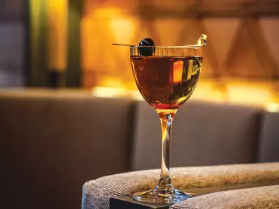 Bar Chica on Portland Street | Benidorm cocktail with iberico ham-infused rum, sweet vermouth and maraschino liqueur
