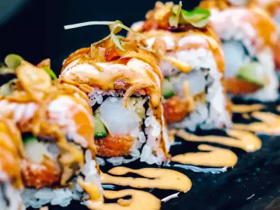 Best restaurants Toronto | A closeup of a maki roll at Akira Back
