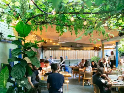 Natural wine Toronto | Patio at Paradise Grapevine