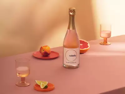Mother's Day gift ideas | A table set with Saintly The Good Sparkling Ros&eacute; VQA