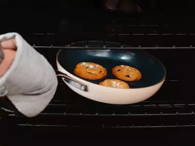 Kilne Everything Pan with cookies coming out of the oven