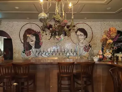 Best restaurants Toronto | A mural above the bar inside Lake Inez