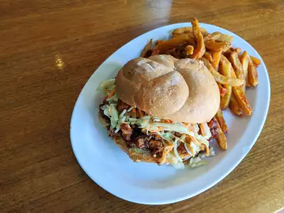 Best vegan restaurants in Toronto | A burger and fries at The Hogtown Vegan in Kensington Market