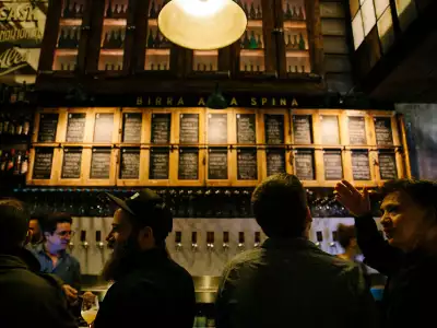 The best Italian restaurants in Toronto | The beers on tap at Bar Volo, written on a chalkboard