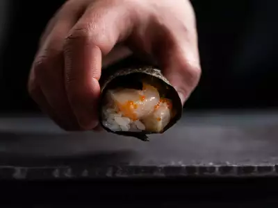 Hello Nori the Hand Roll Bar, Toronto | A handroll is offered at Hello Nori