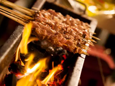 Visit Markham | Meat skewers sizzle at the Taste of Asia food festival