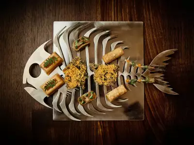 Best new restaurants Toronto | Overhead of a fish dish at Akin restaurant in Toronto