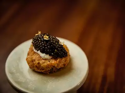 Best new restaurants Toronto | A caviar-topped bite at Akin restaurant in Toronto
