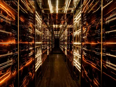 Inside the hallway of mirrors at Slice of Life