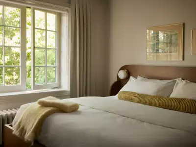 One of the bedrooms at The Belvedere Hotel in Kingston