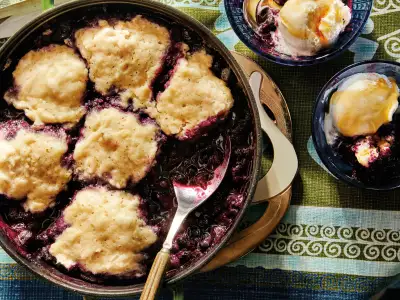 low-waste recipes | Christine Flynn's jammy blueberry dumplings
