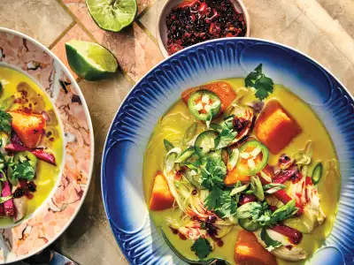 low-waste recipes | Christine Flynn's coconut broth bowls