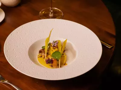 TIFF Toronto celebs | A pasta and corn dish, part of the TIFF tasting menu at Caf&eacute; Boulud in Yorkville
