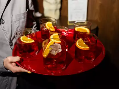 TIFF celebrity hotspots | A tray of negronis at The Campari Cinema Center