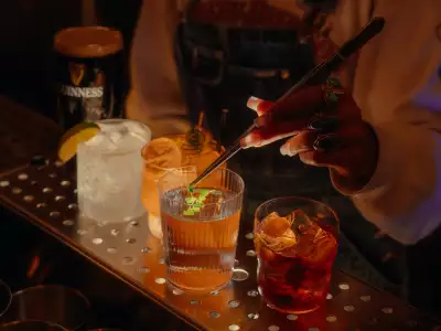 A lineup of cocktails at The Dirty Laundry bar on Queen West