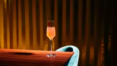 Alcohol delivery in Toronto | an orange cocktail in a flute glass at Supernova Ballroom in Toronto