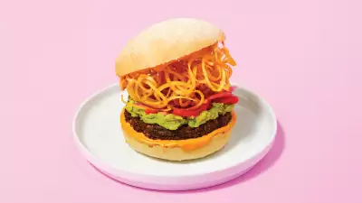 The Big Chops burger from SweetChops vegan food delivery in Toronto