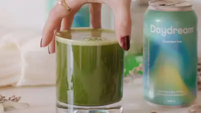 Daydream sparkling water non-alcoholic matcha cocktail
